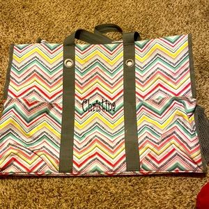 Thirty one monogrammed Christina bag extra large zipper